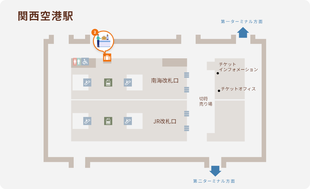关西机场站2的内部地图