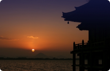 満月寺（浮御堂）_夕焼け