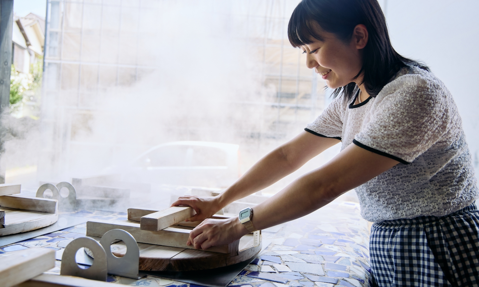 蒸し上がる野菜など